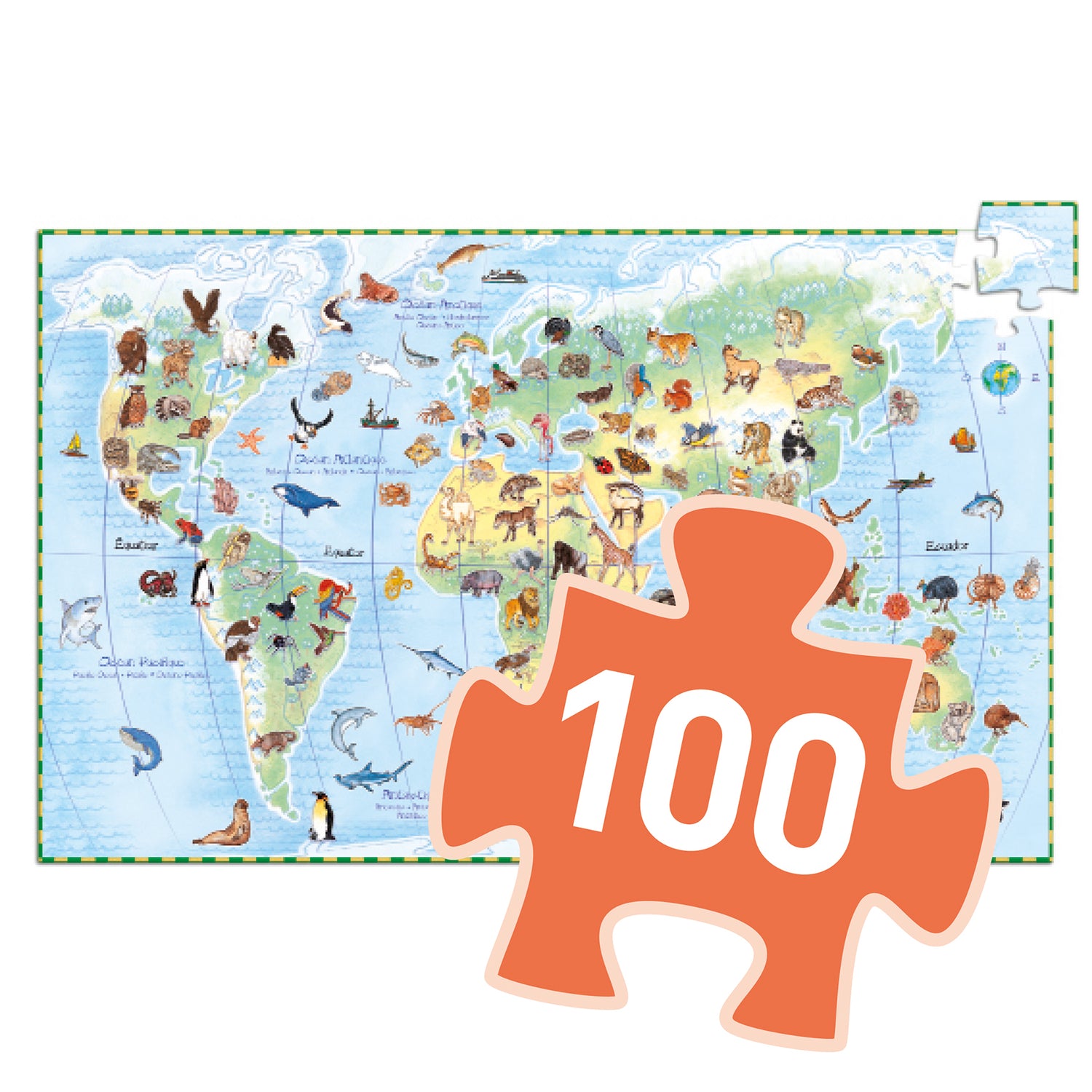 Animals Of The World - 100pc Puzzle, Poster &amp; Learning Game