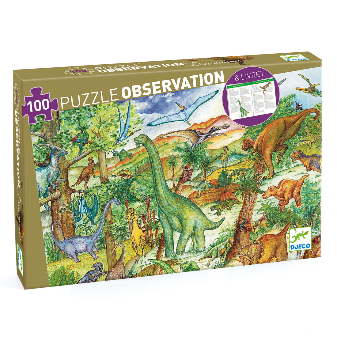 Dinosaur Discovery - 100pc Puzzle, Poster &amp; Learning Game