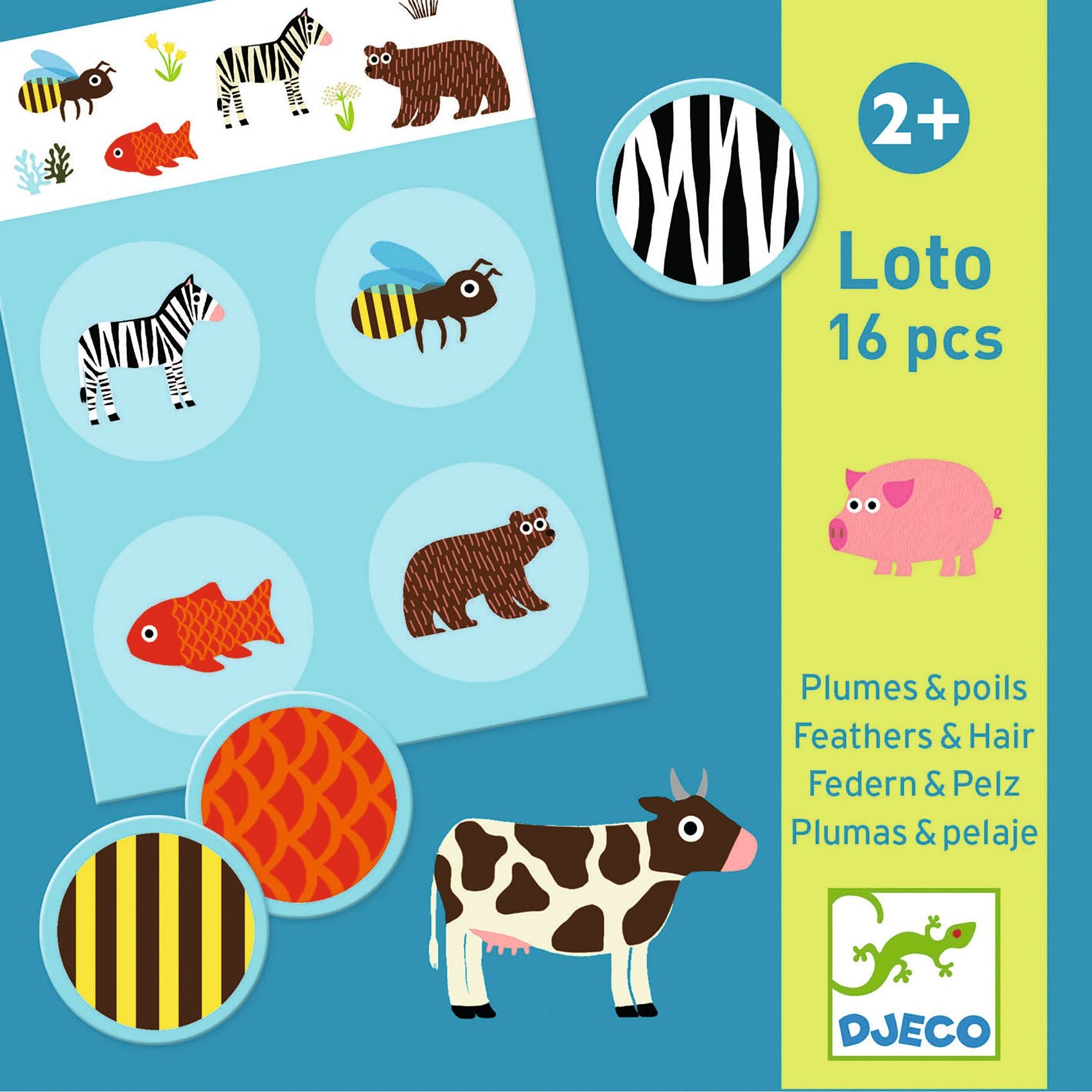 Animal Lotto - Feathers &amp; Hair Learning Game