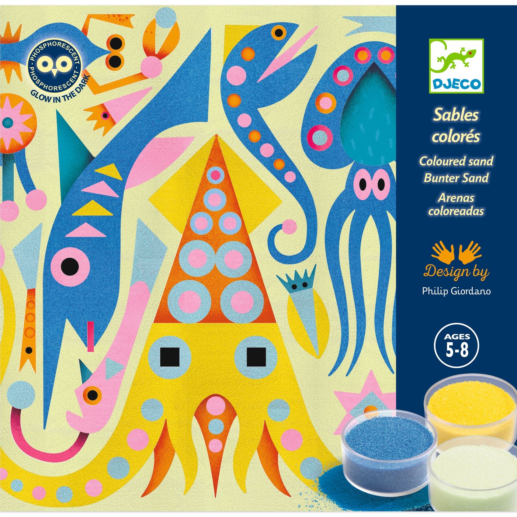 Painting With Coloured Sand Activity with Box - Phosphorescent Sealights