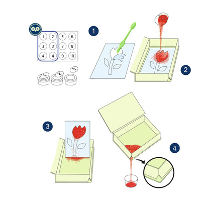 Painting With Coloured Sand Activity with Box - Phosphorescent Sealights