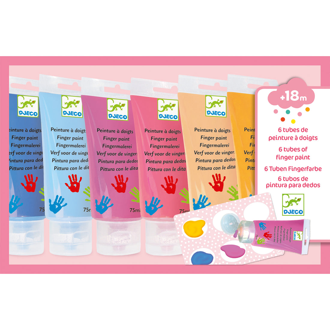 6 Washable Finger Paints - Set of 6