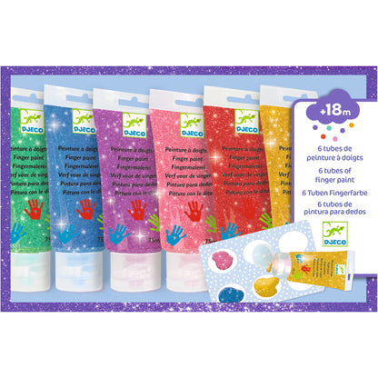 6 Tubes of Finger Paint - Glitter