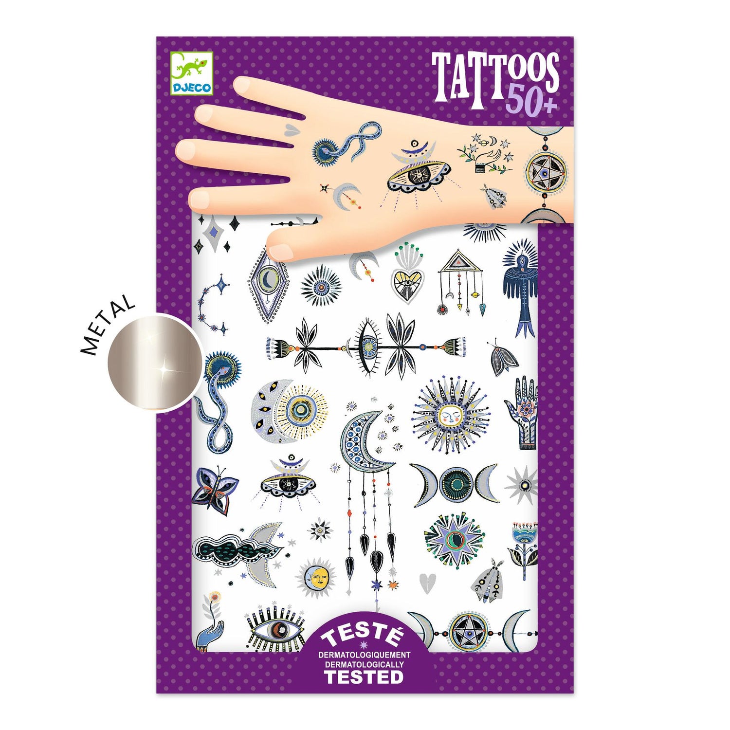 Kids Temporary Metallic Tattoos - Wicca