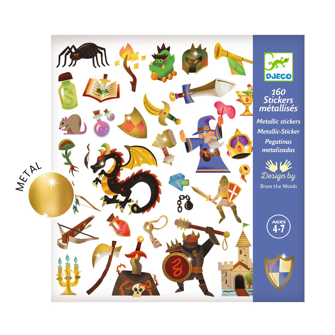 Metallic Sticker Set x 160 - Medieval Fantasy