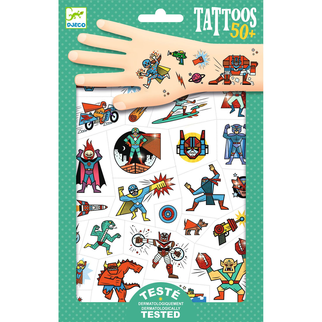 Kids Metallic Temporary Tattoos - Heroes vs Villains