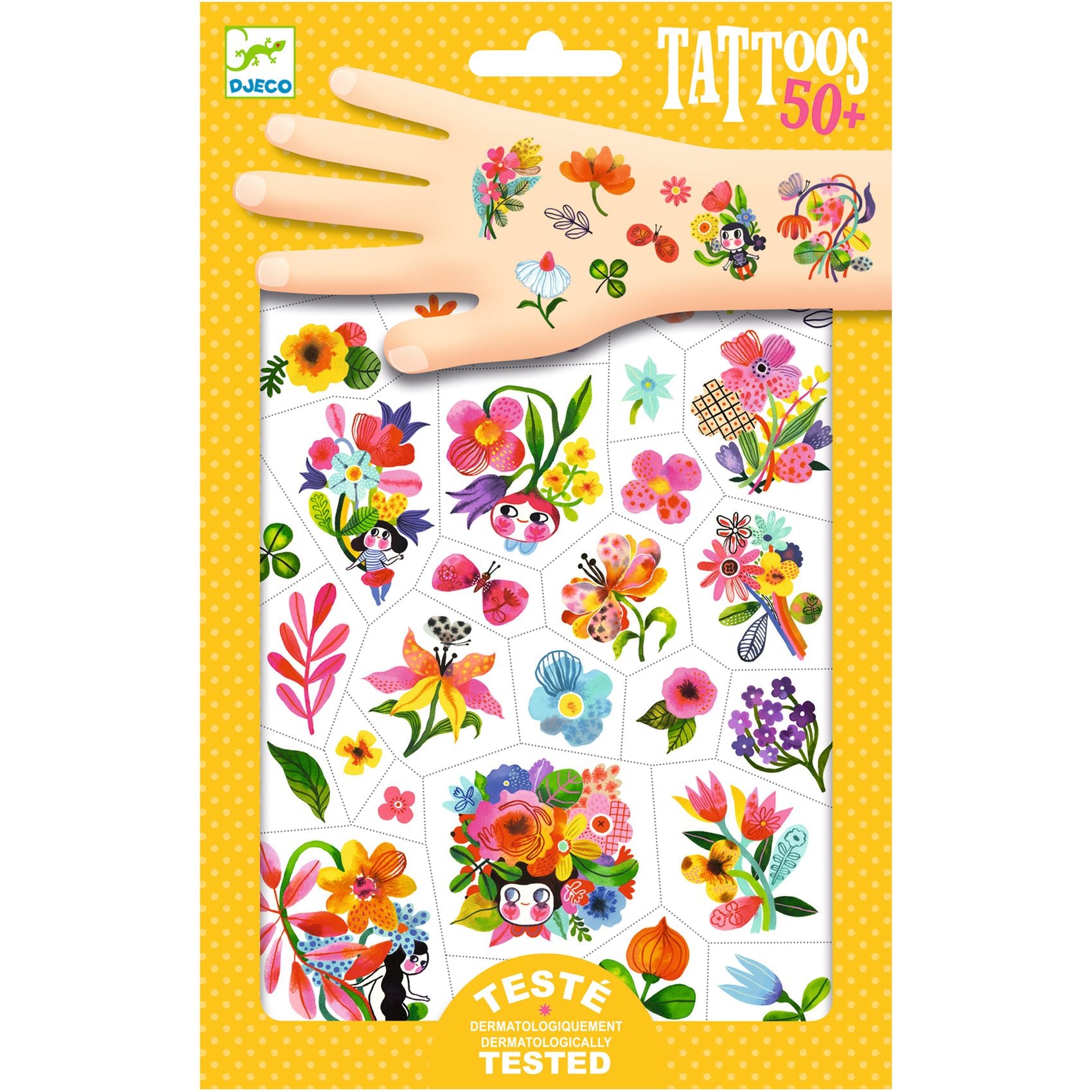 Kids Temporary Tattoos - Colourful Flowers