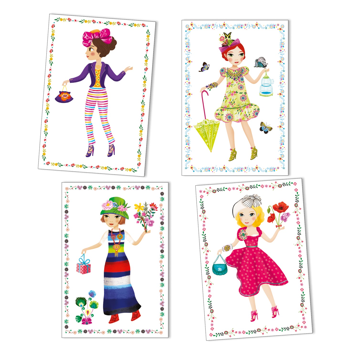 Reusable Stickers Paper Dolls Set - Too Fashionable