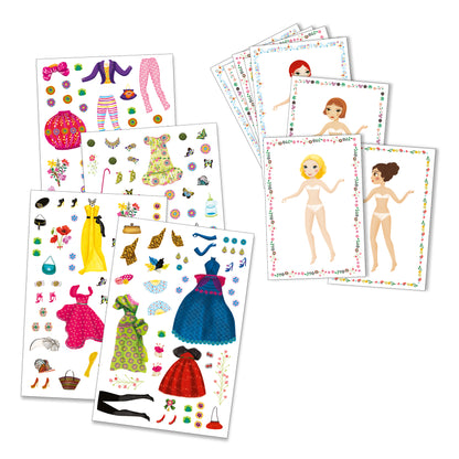 Reusable Stickers Paper Dolls Set - Too Fashionable