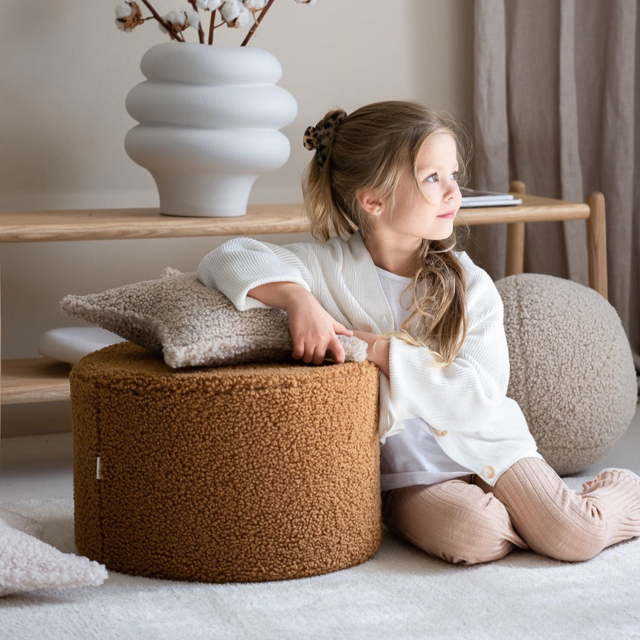 Teddy Round Pouffe - 3 Colour Options Available