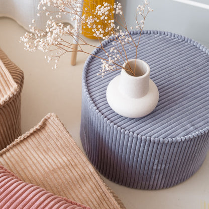 Corduroy Round Pouffe - 6 Colour Options Available