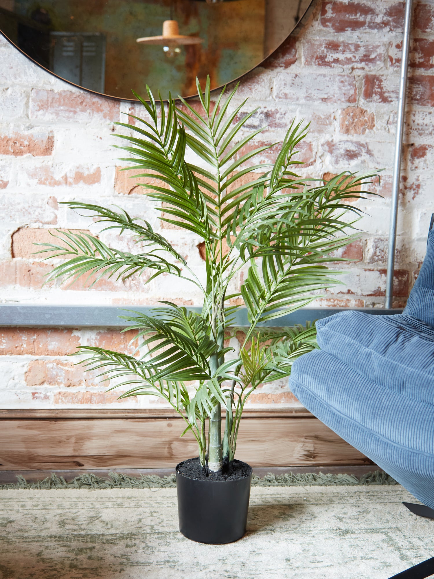 Small Faux Areca Palm Tree in Black Pot