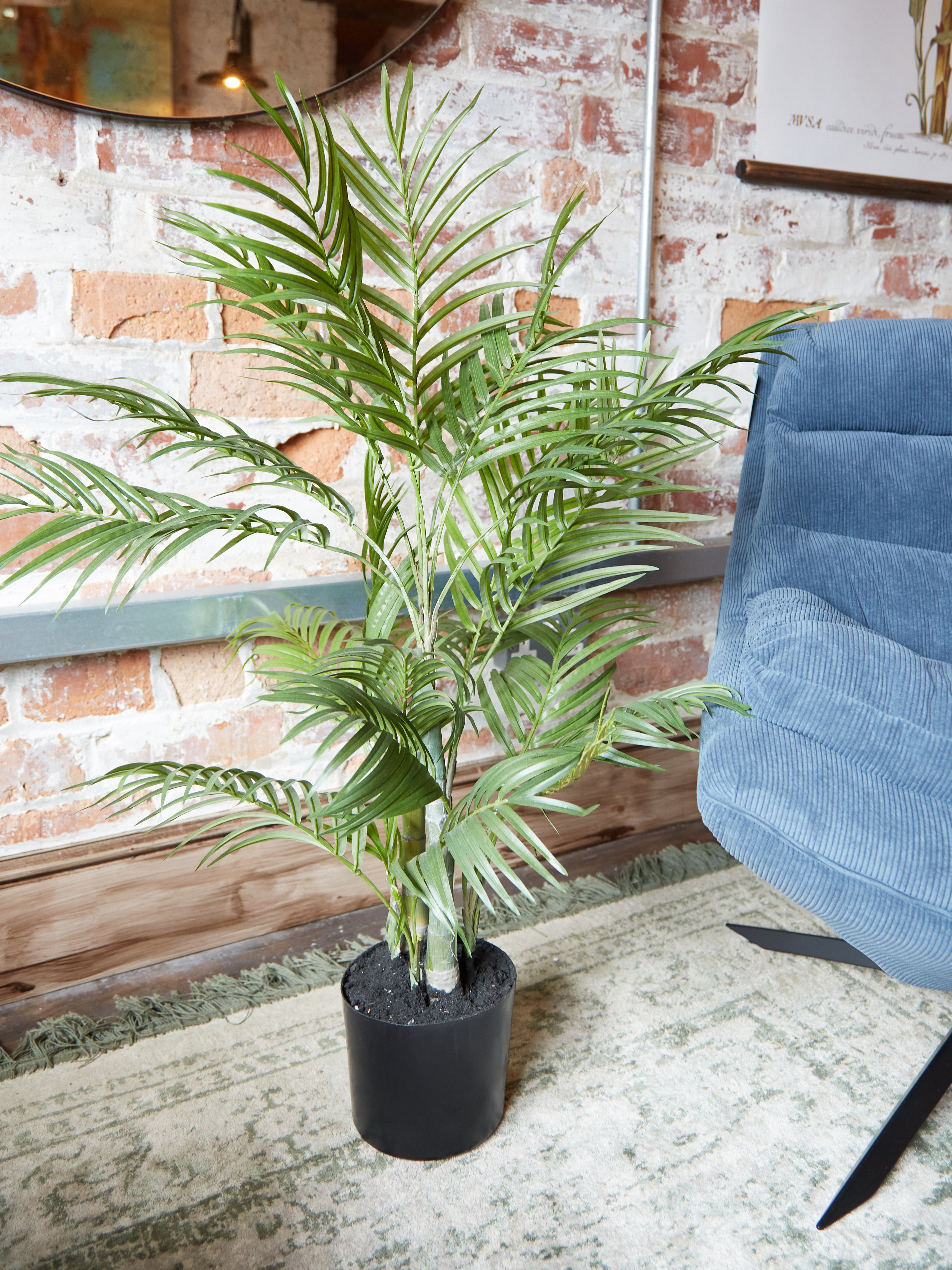 Small Faux Areca Palm Tree in Black Pot