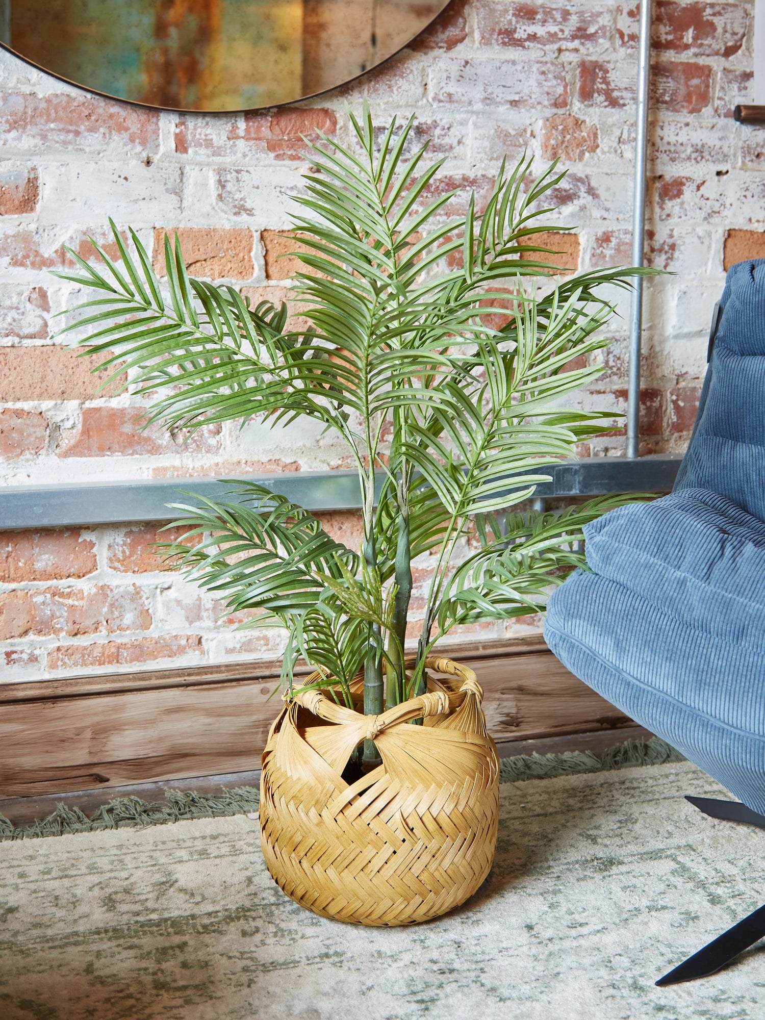 Small Faux Areca Palm Tree in Black Pot