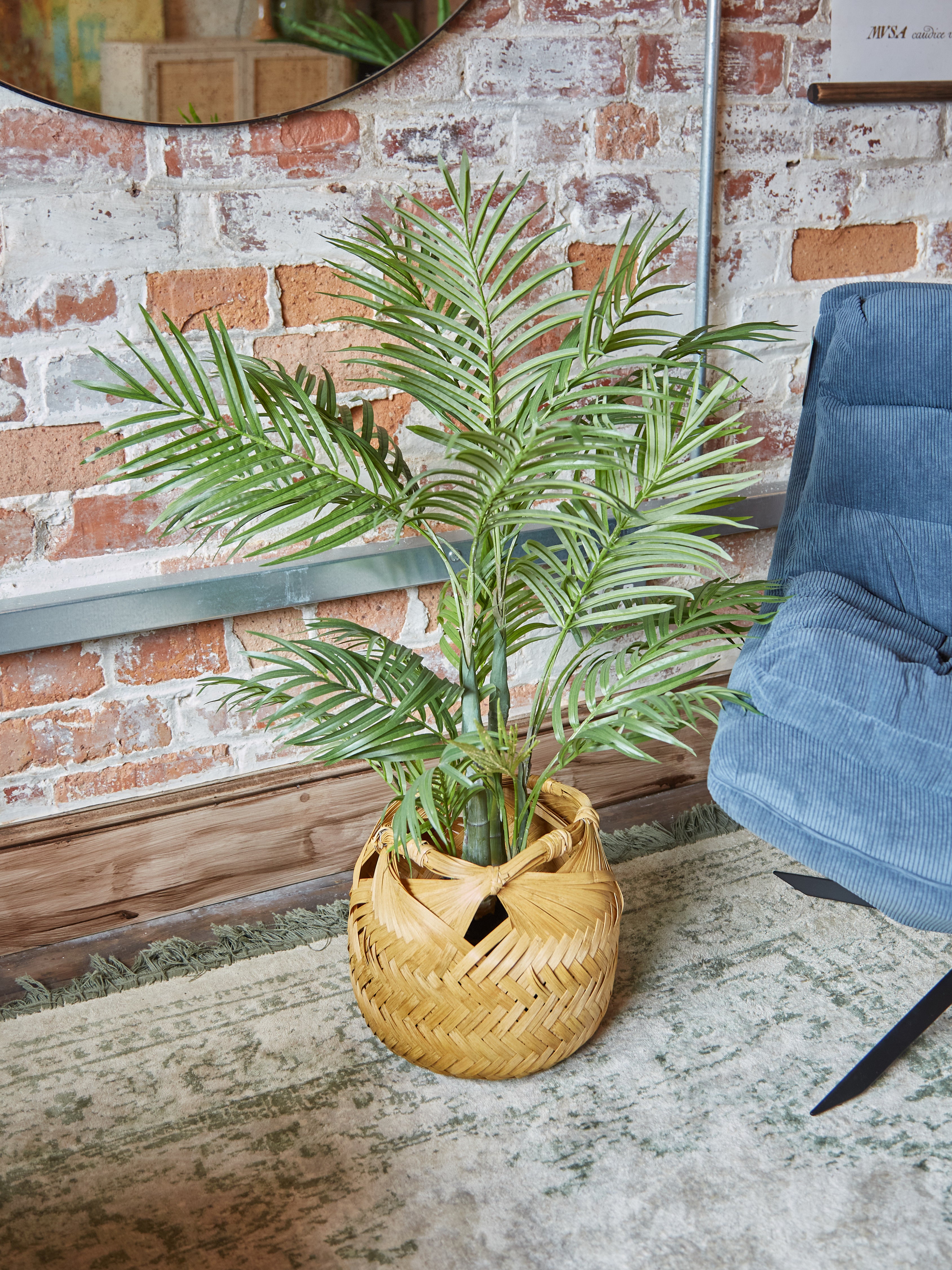 Small Faux Areca Palm Tree in Black Pot