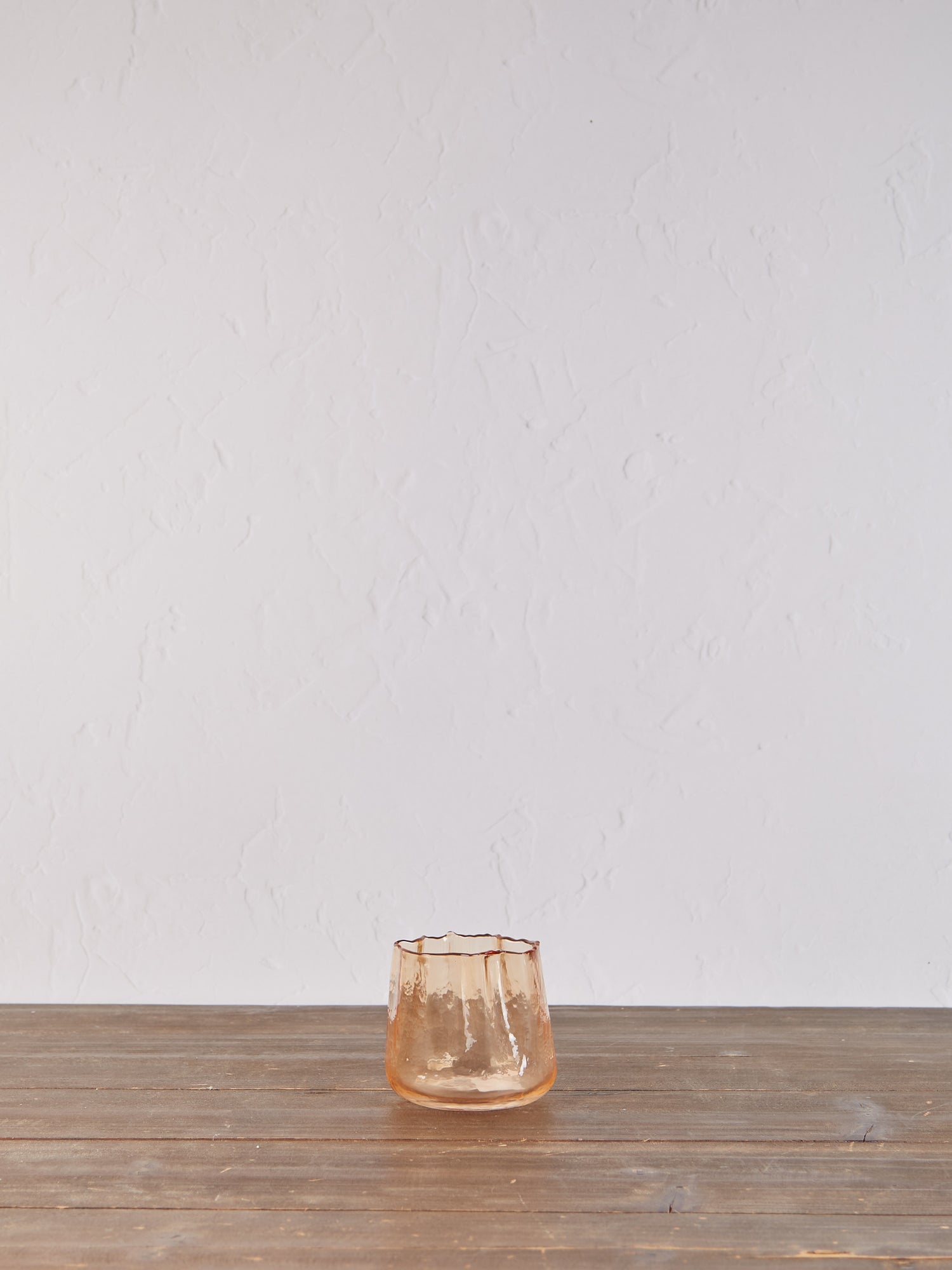 Small Organic Glass Tealight Holder - Peach