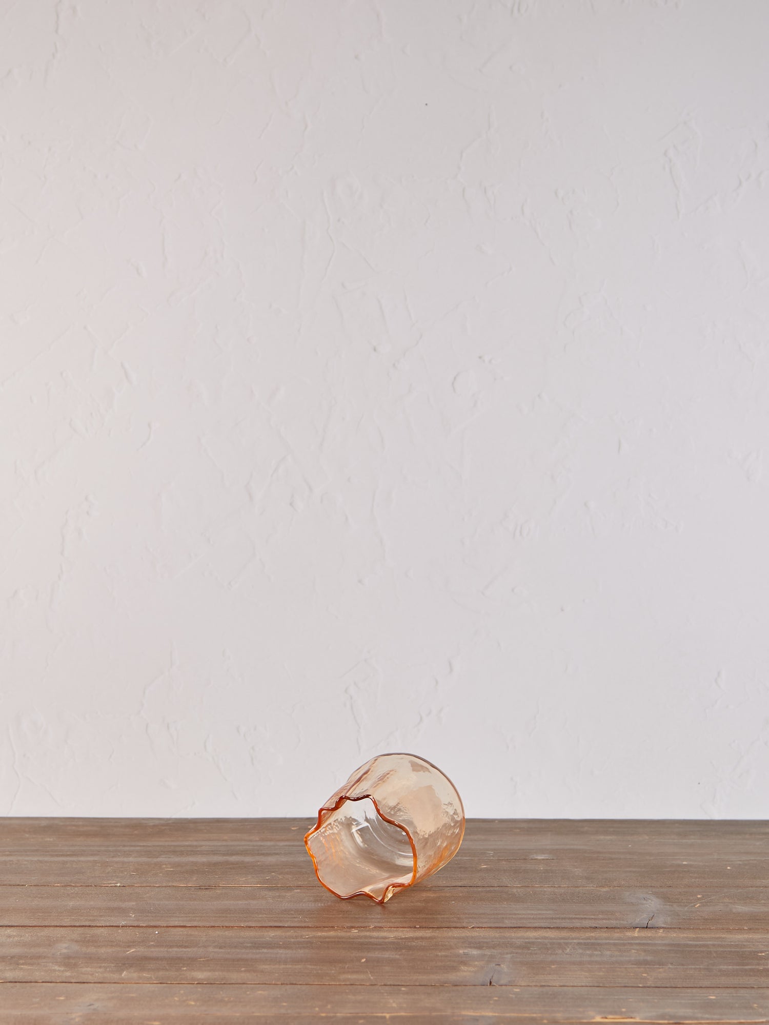 Small Organic Glass Tealight Holder - Peach