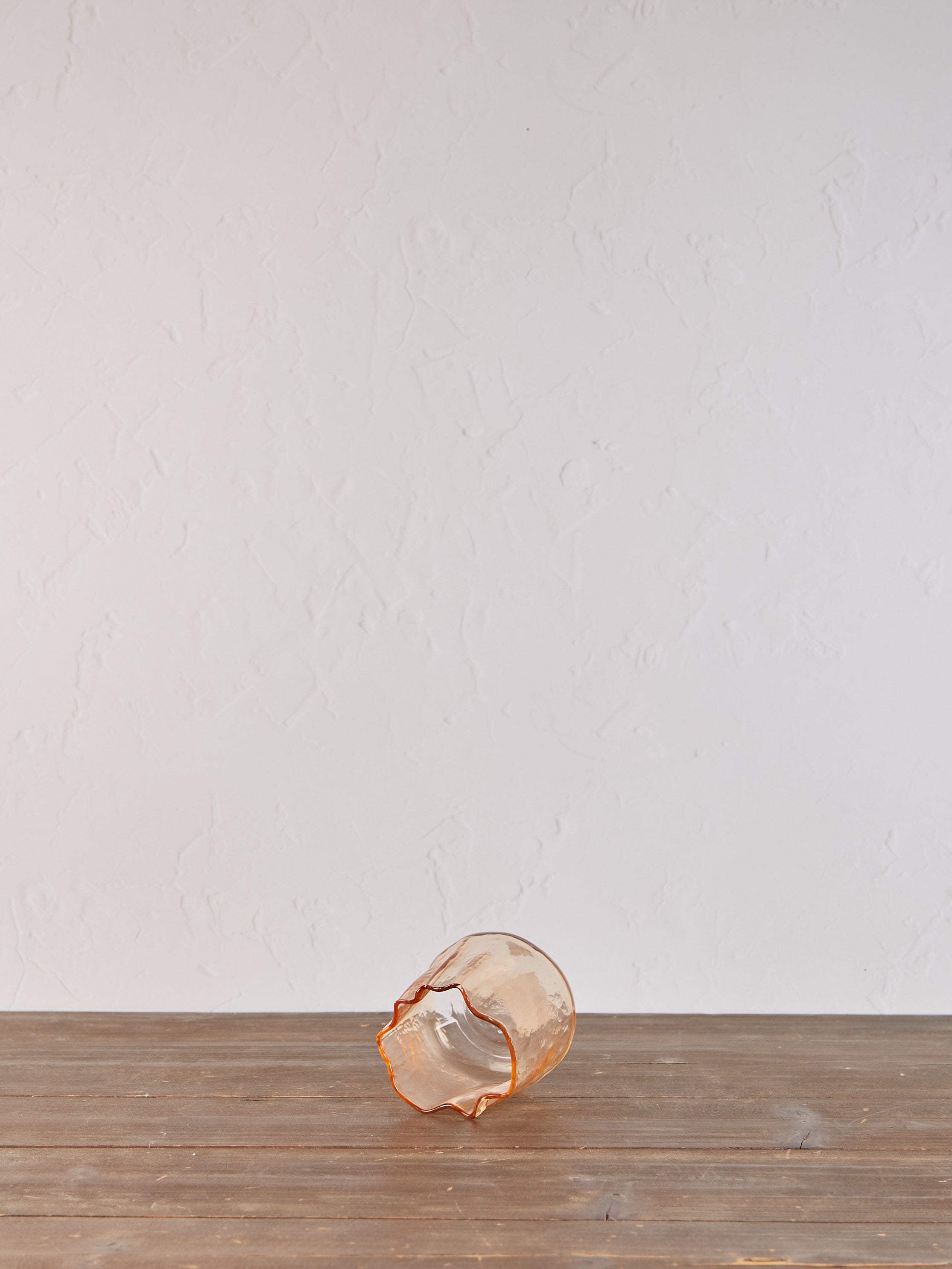 Small Organic Glass Tealight Holder - Peach