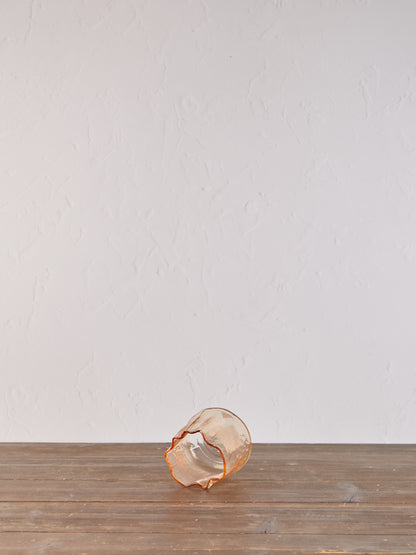 Small Organic Glass Tealight Holder - Peach