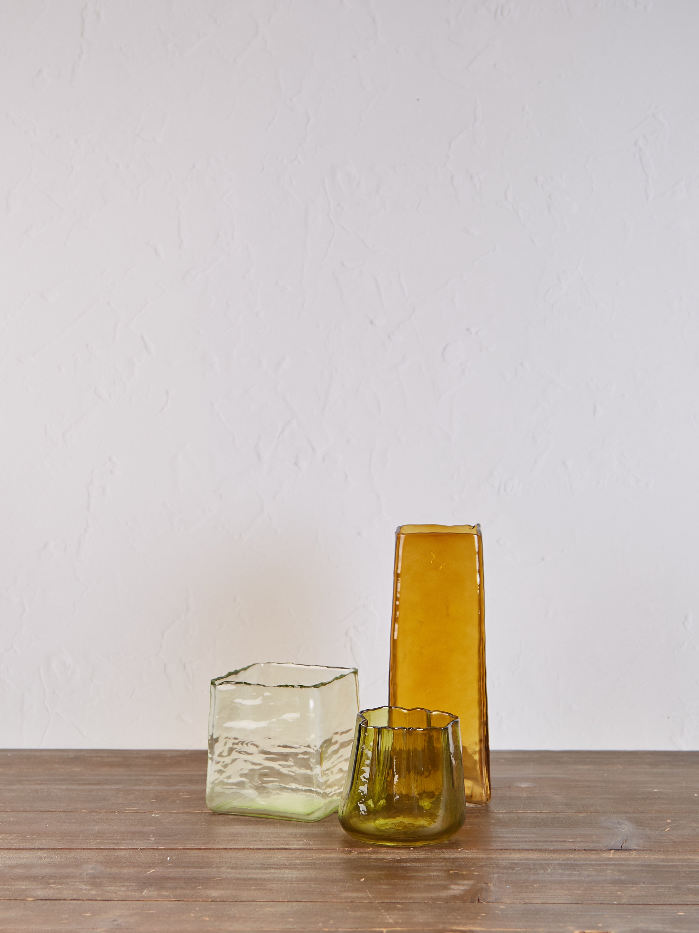 Organic Square Glass Tealight Holder - Glass