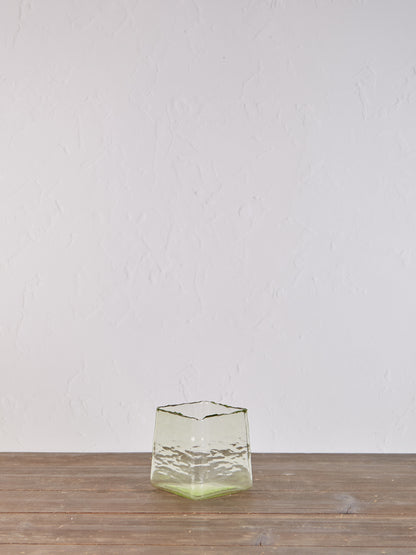 Organic Square Glass Tealight Holder - Glass