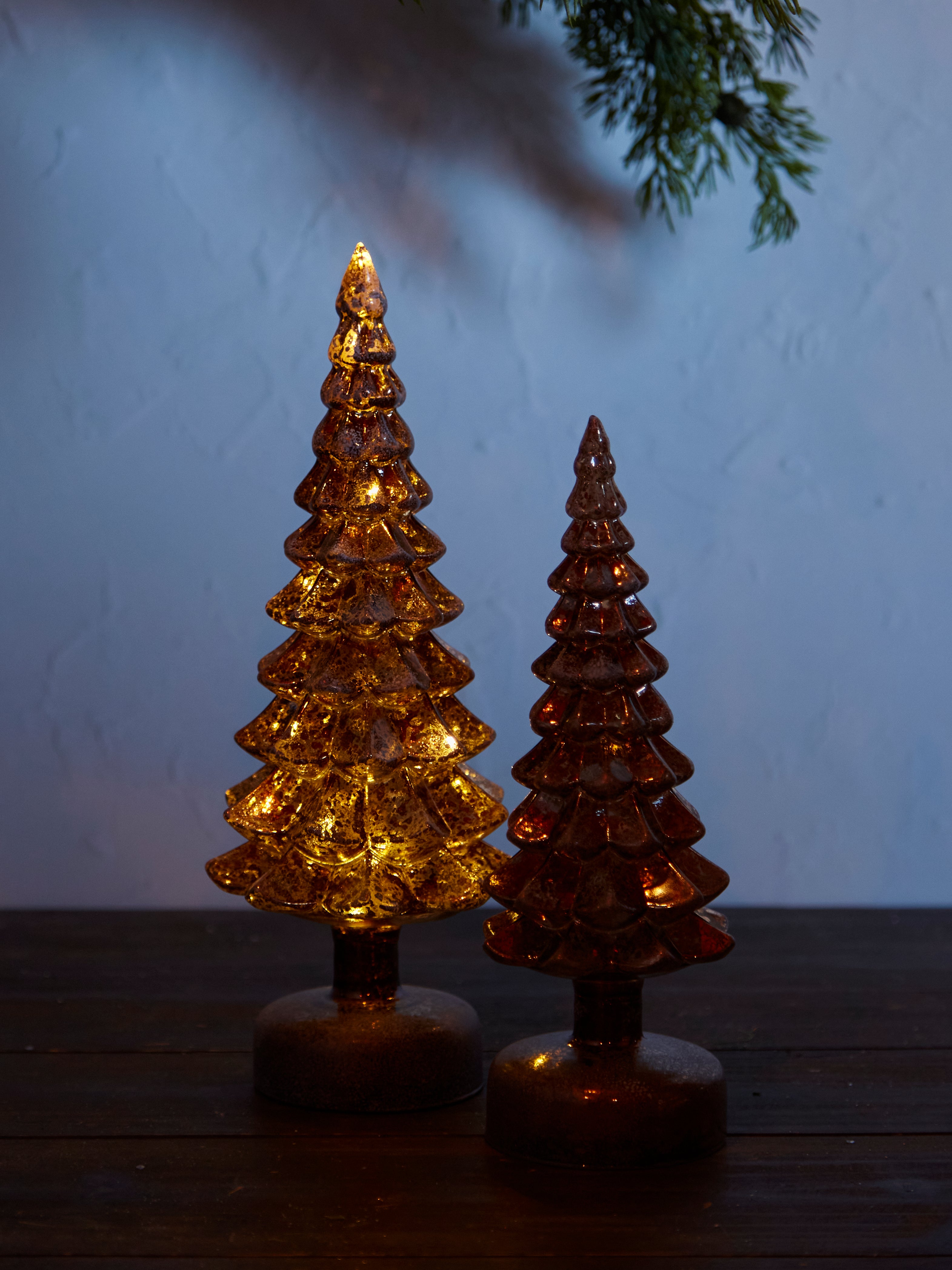 Small Gold Glass Tree Lamp