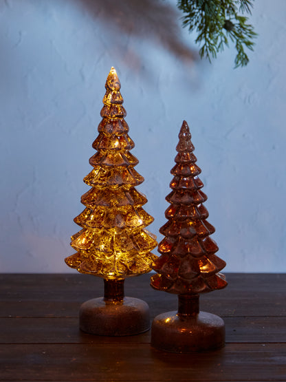 Small Gold Glass Tree Lamp