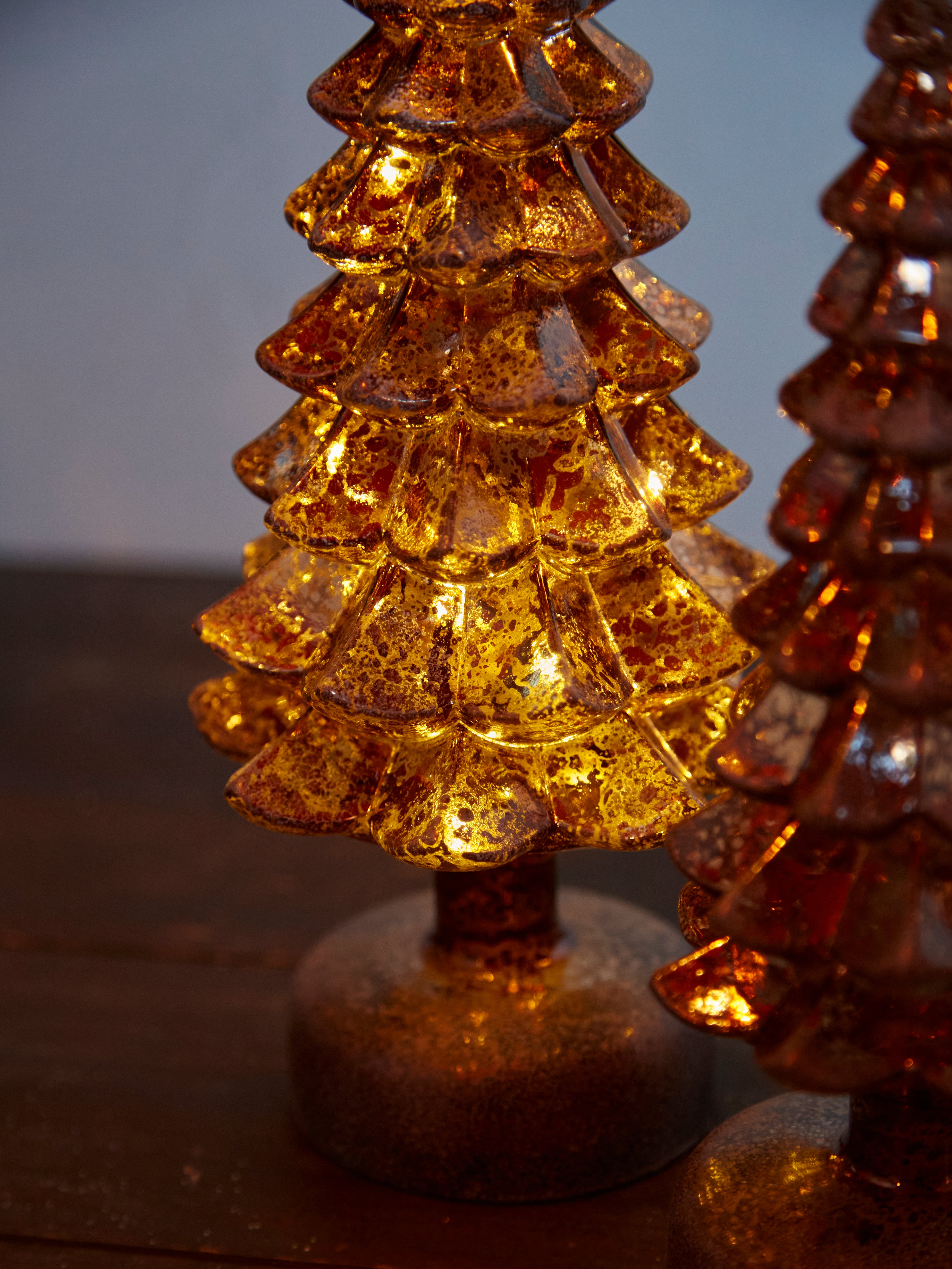 Small Gold Glass Tree Lamp