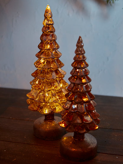 Small Gold Glass Tree Lamp