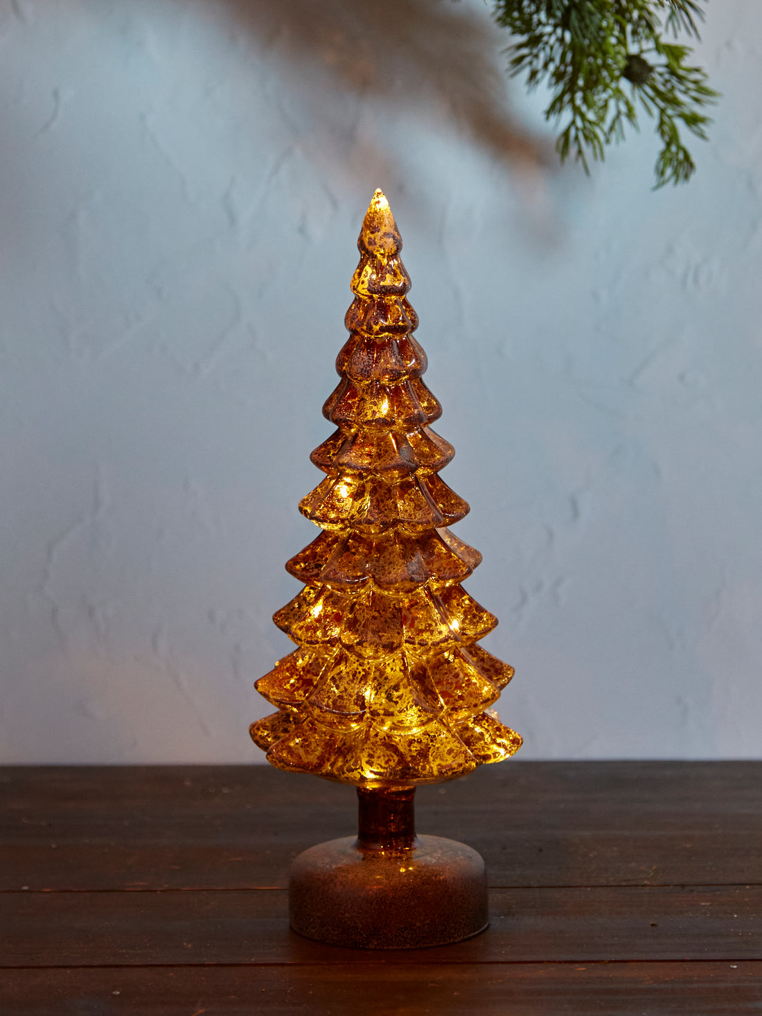 Large Gold Glass Tree Lamp