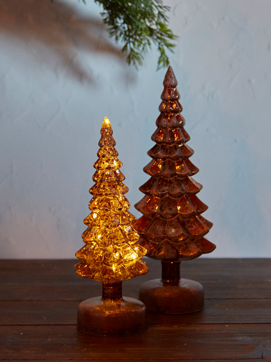 Large Gold Glass Tree Lamp