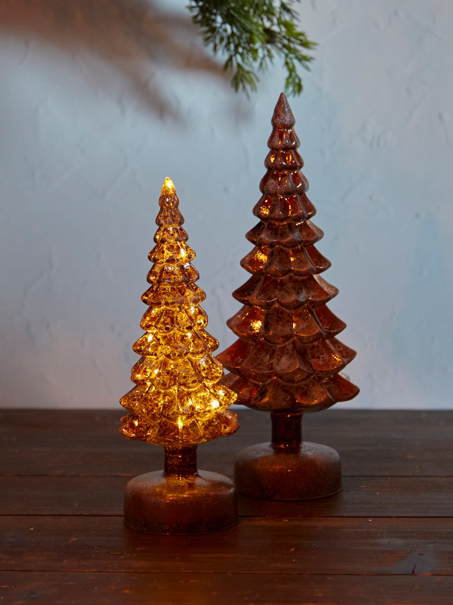 Small Gold Glass Tree Lamp