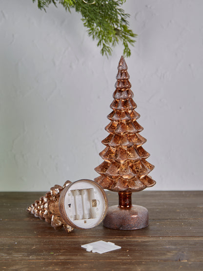 Small Gold Glass Tree Lamp