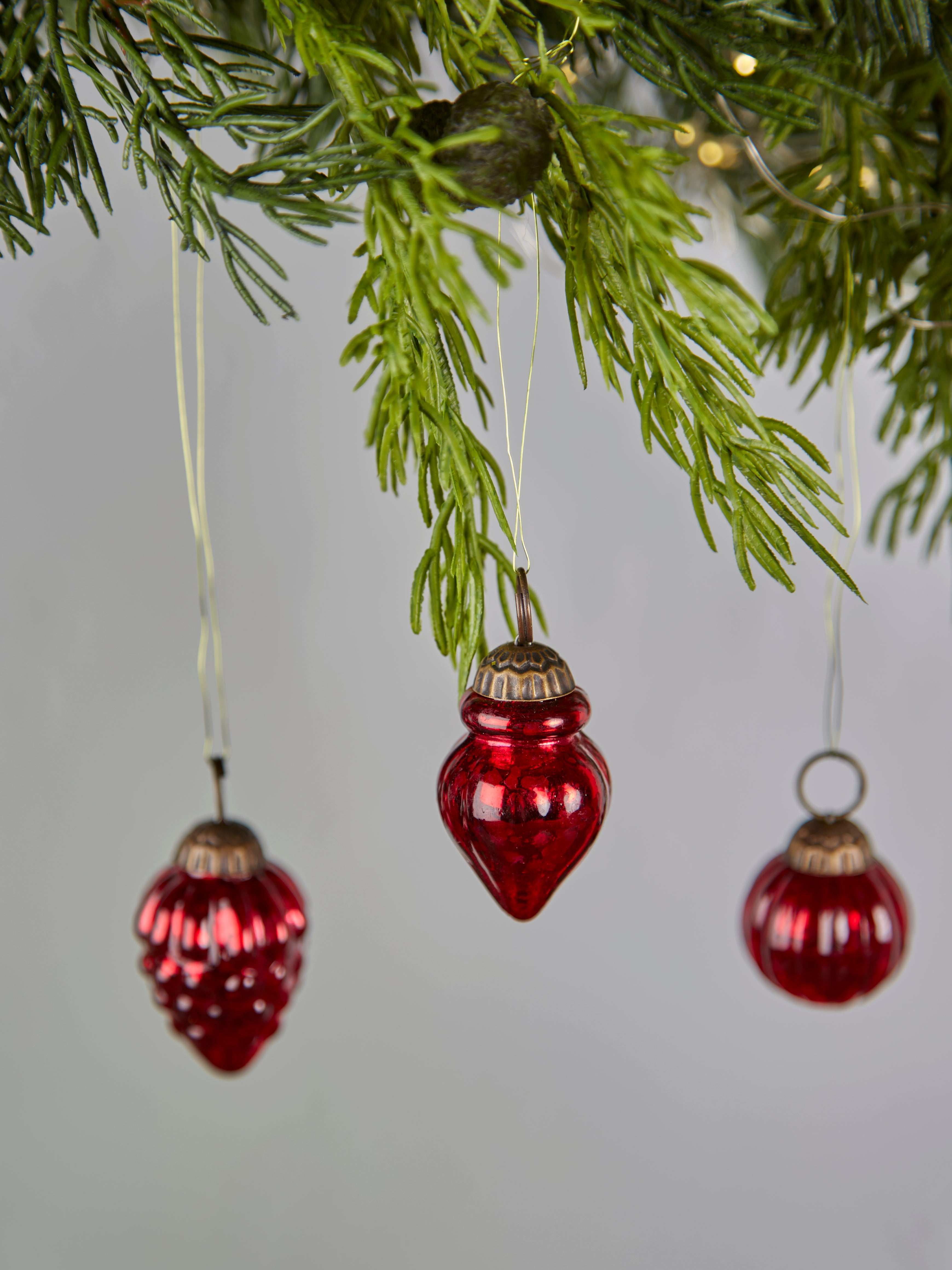 Assorted Bag of Red Glass Baubles