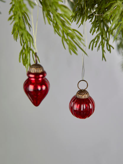 Assorted Bag of Red Glass Baubles