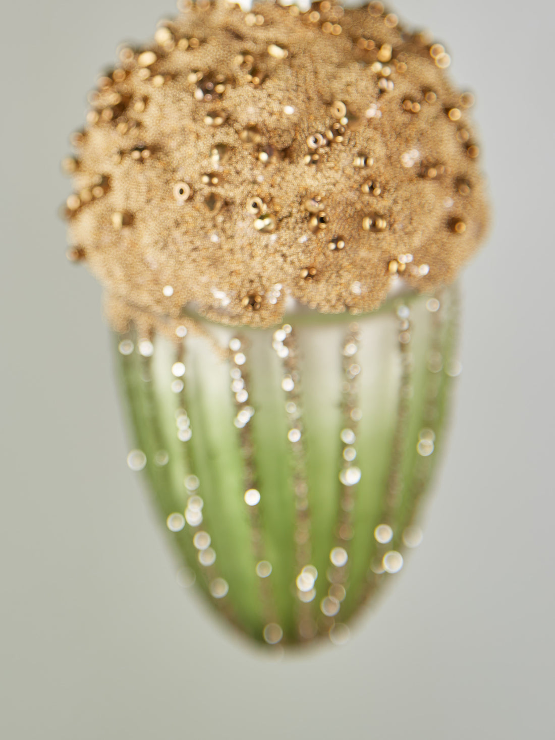 Green and Gold Glass Acorn Bauble