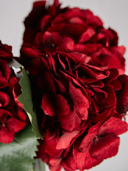 Faux Red Velvet Hydrangea