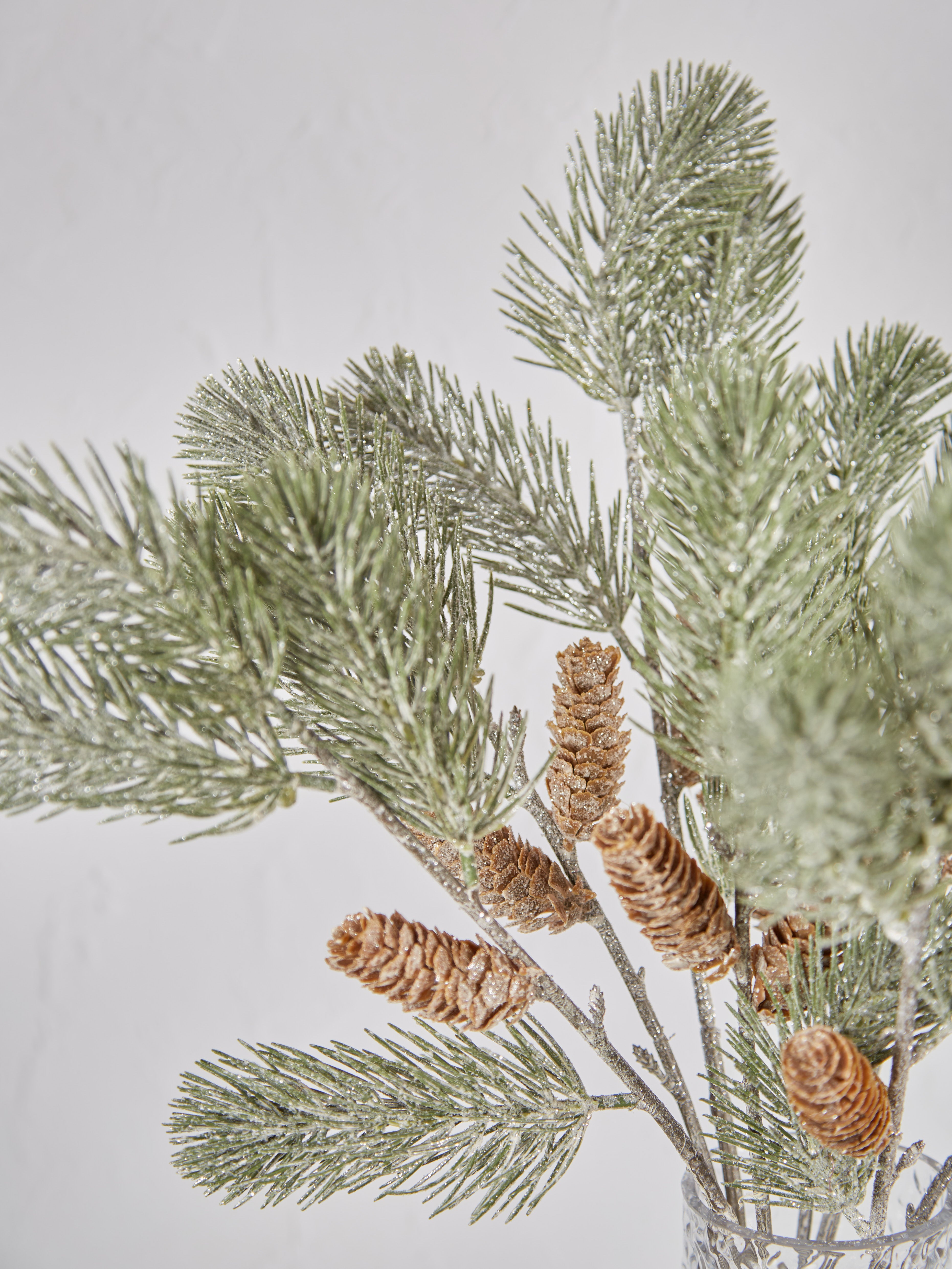 Faux Frozen Pine With Cones