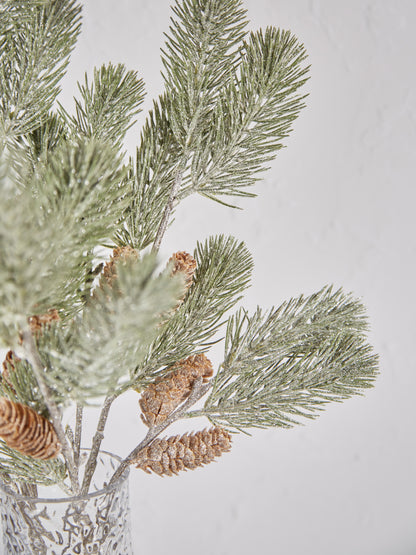 Faux Frozen Pine With Cones