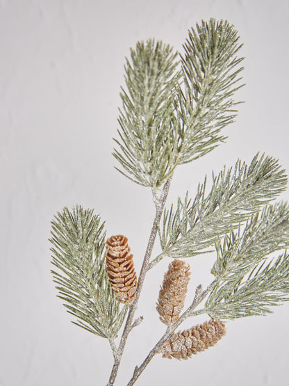 Faux Frozen Pine With Cones