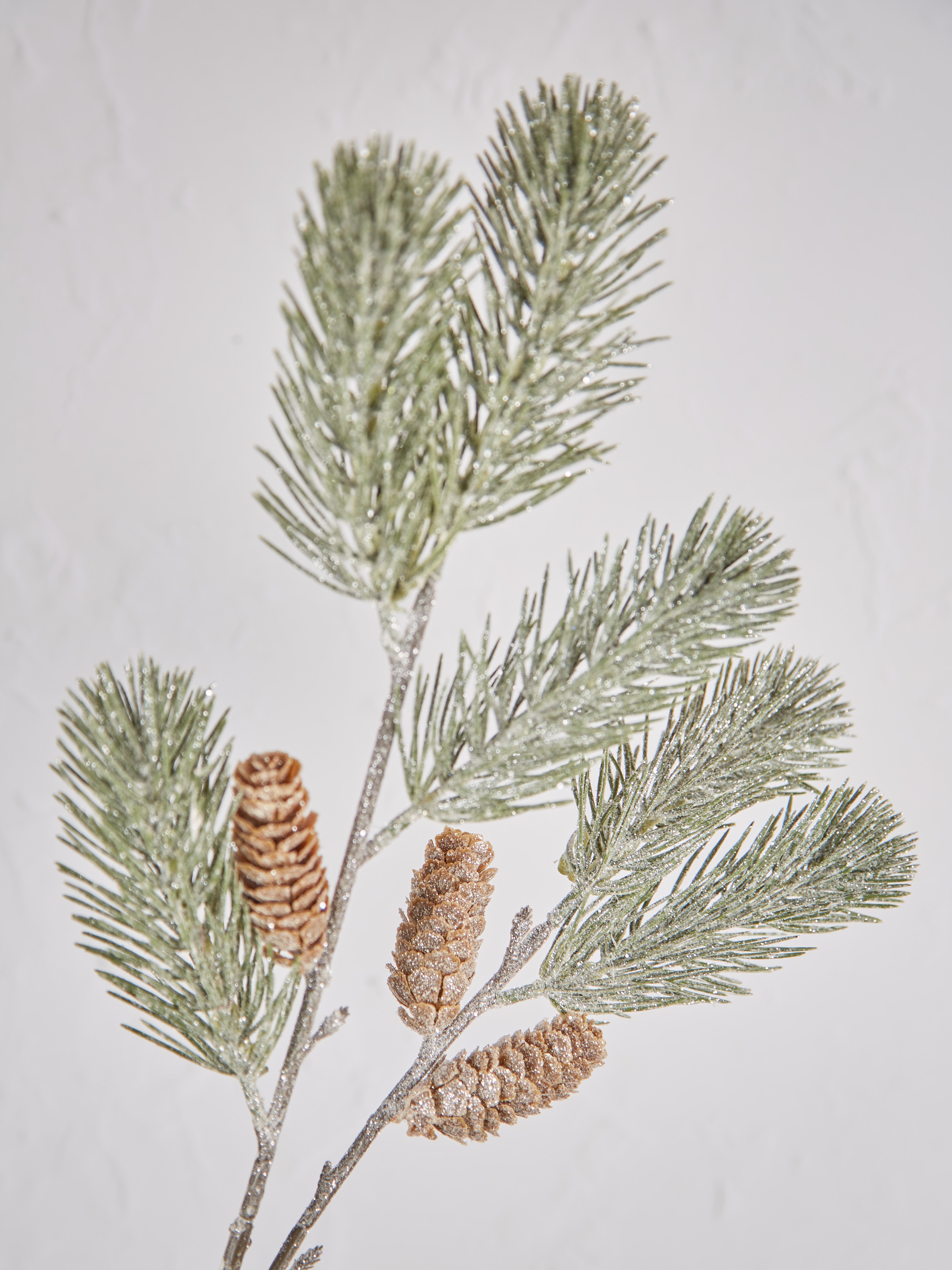 Faux Frozen Pine With Cones