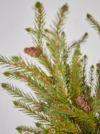 Faux Cedar Stem With Pinecones