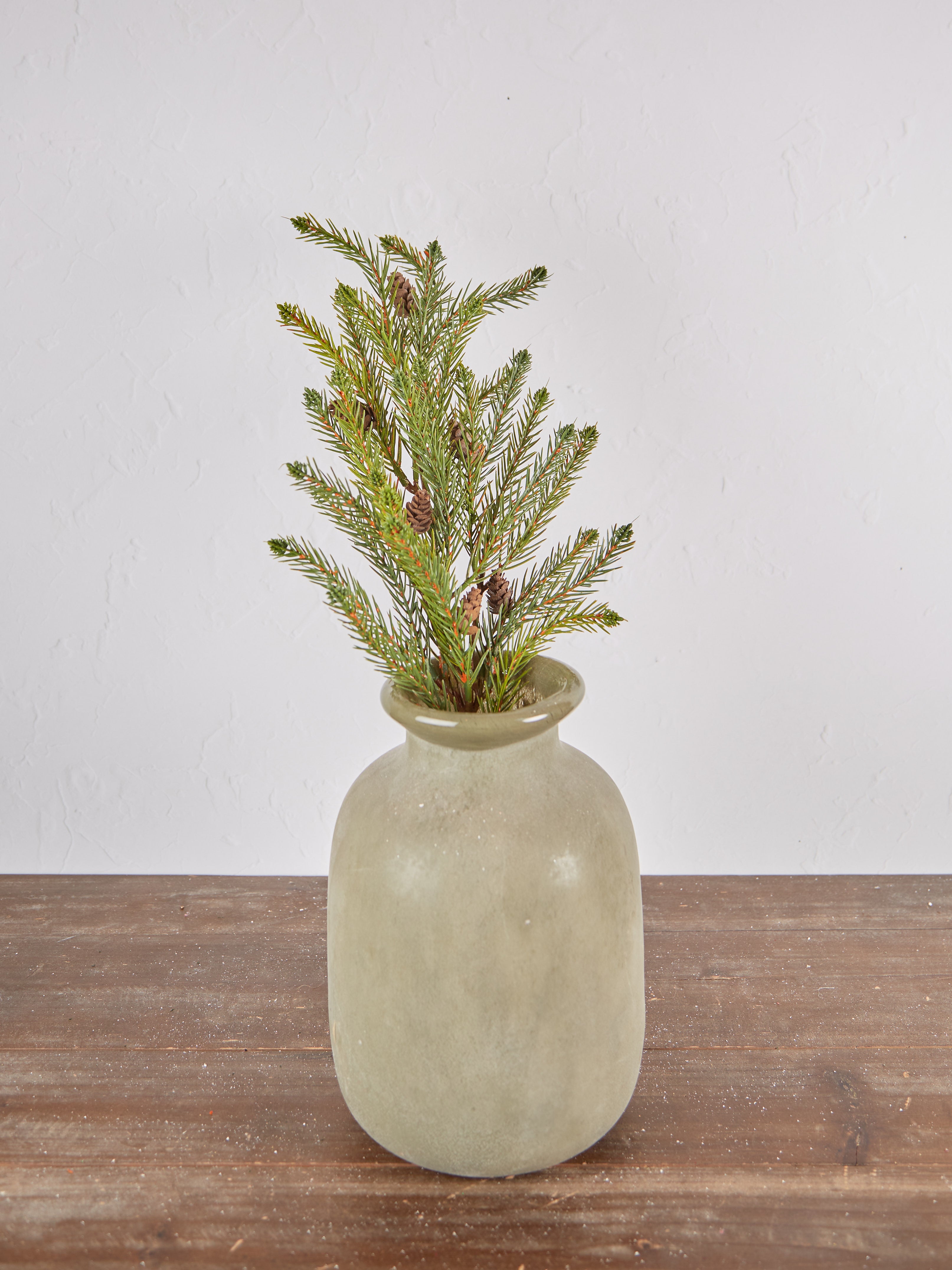 Faux Cedar Stem With Pinecones