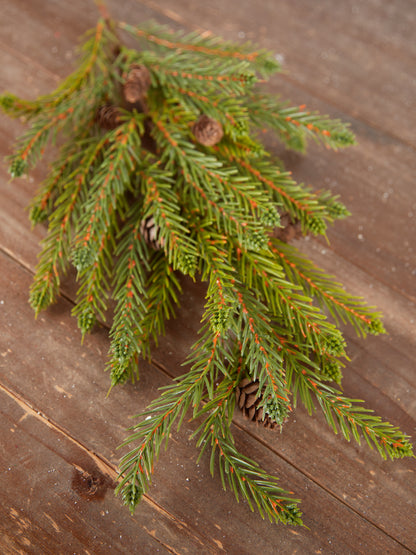 Faux Cedar Stem With Pinecones