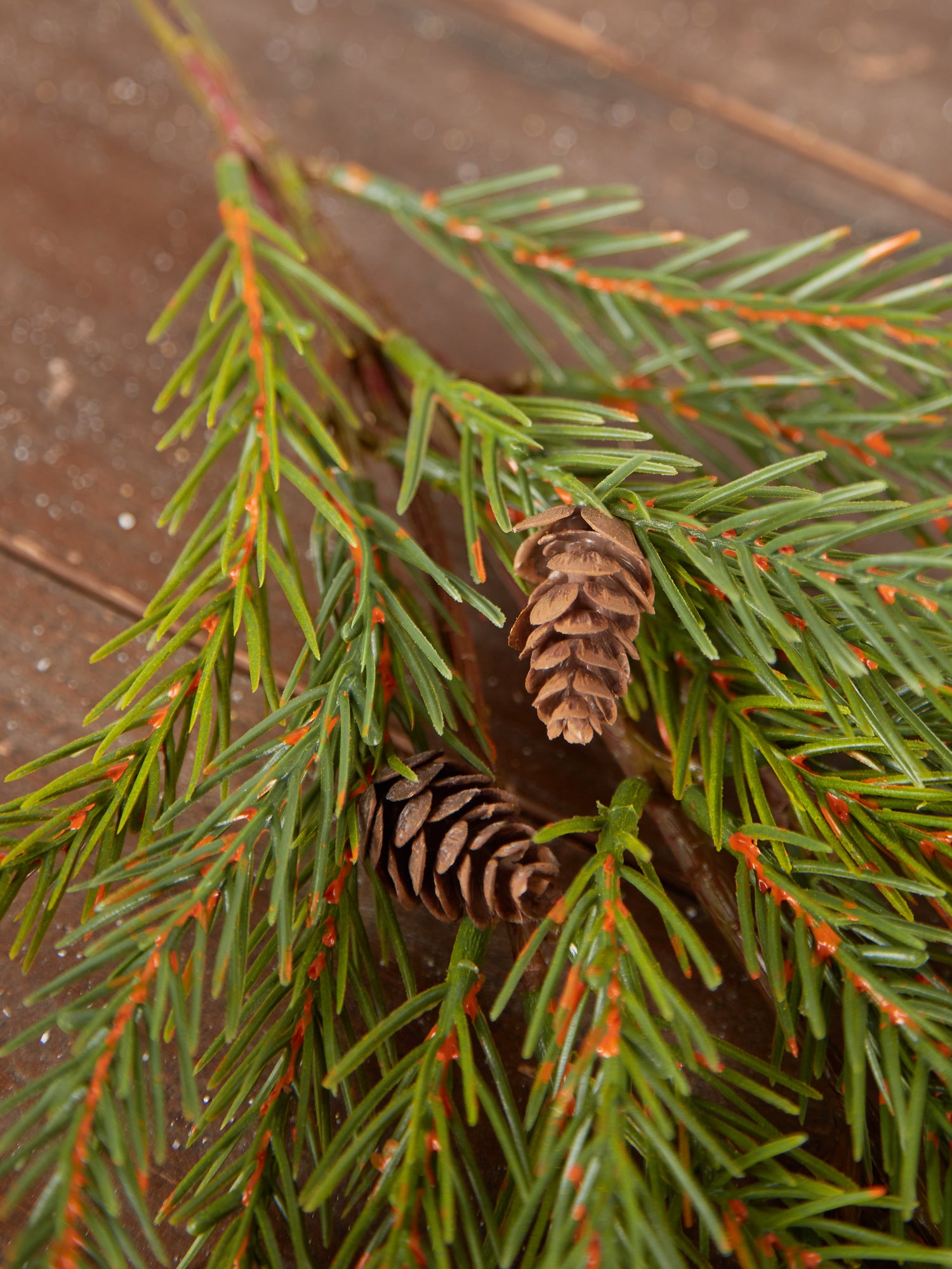 Faux Cedar Stem With Pinecones