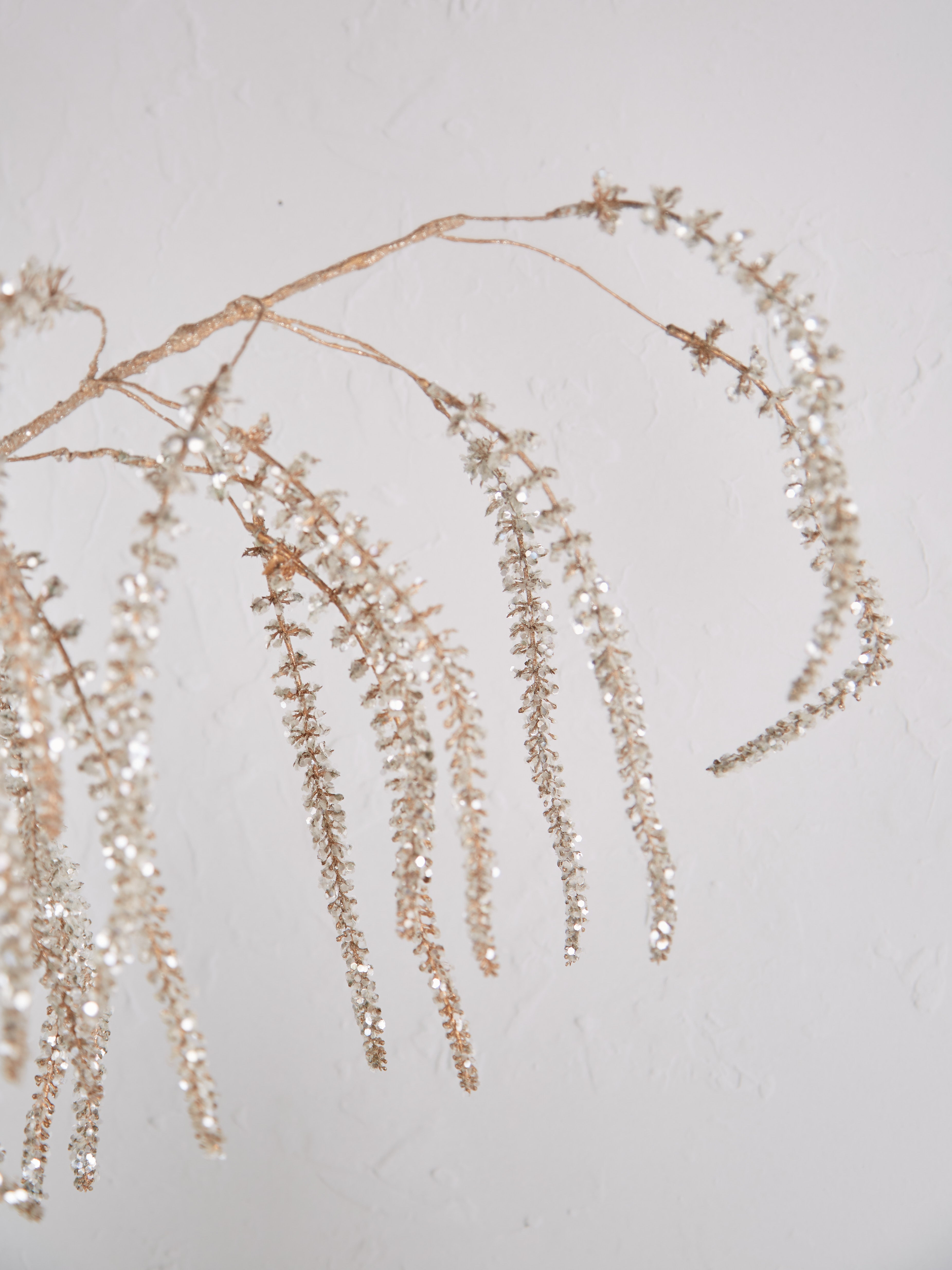 Faux Trailing Glitter Amaranthus Spray