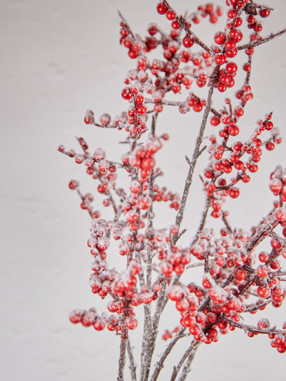 Faux Red Berry With Snow