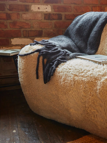 Alps Faux Fur Statement Arm Chair