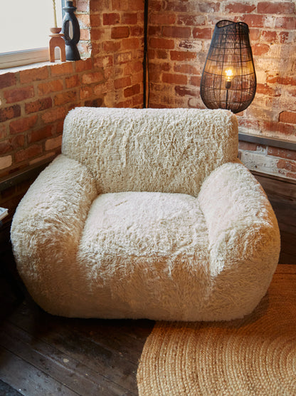 Alps Faux Fur Statement Arm Chair