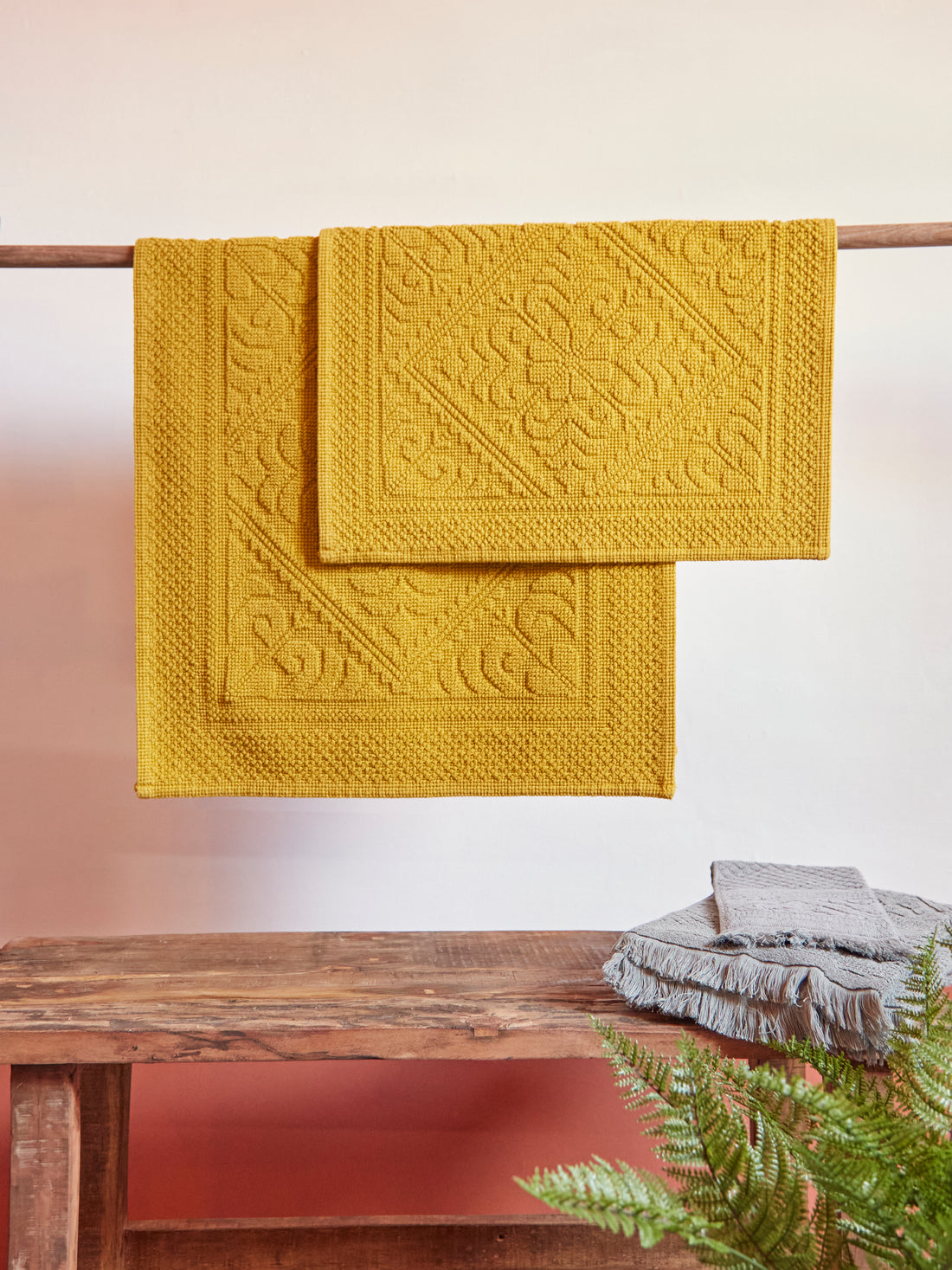 Enzo Bath Mat in Saffron - 2 Sizes Available